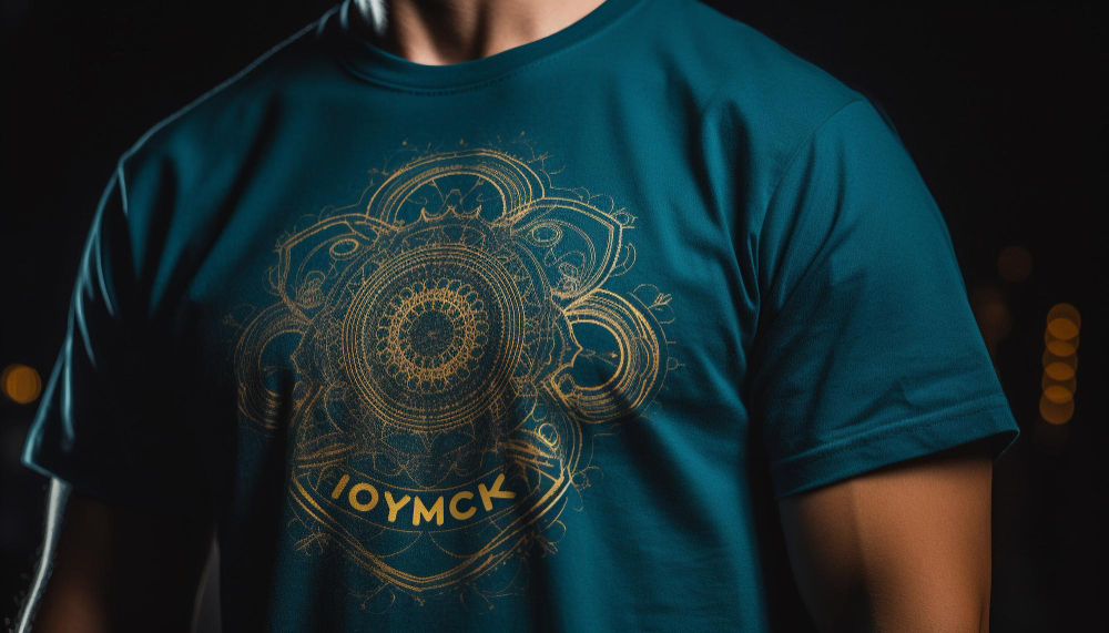 Logomark and logotype presentation on merchandise