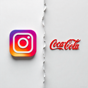 Instagram and Coca cola image showcasing the example of logomark and logotype
