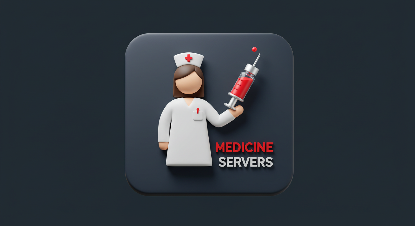 Medicine server 3D logo 