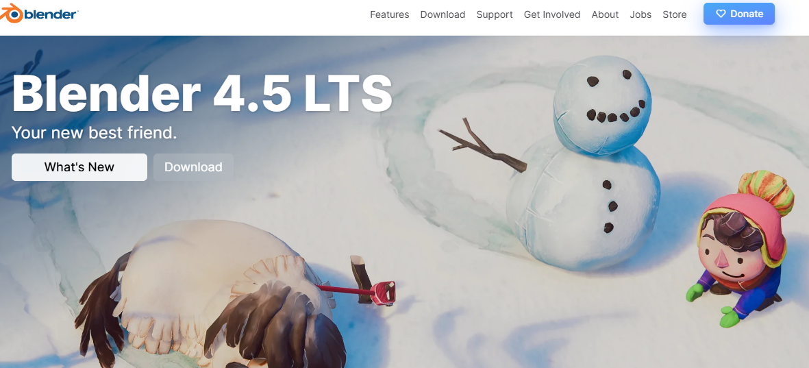 Blender Website front page