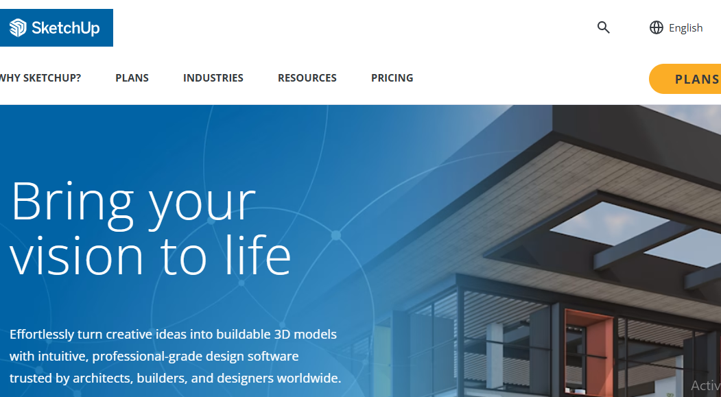 Sketch up website front page