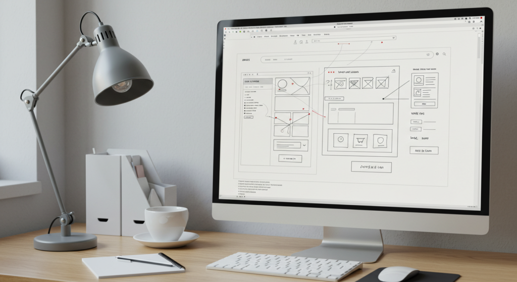 Wireframe layout in desktop